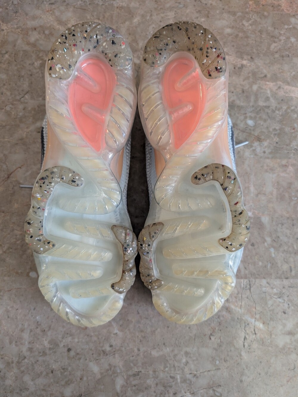 Nike Air Vapor Max (2021) Flyknit GS "Grey Fog Bright  Mango Shoes Men Size 10.5 - Picture 9 of 12